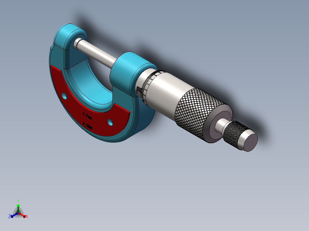 螺旋测微器正等轴测图