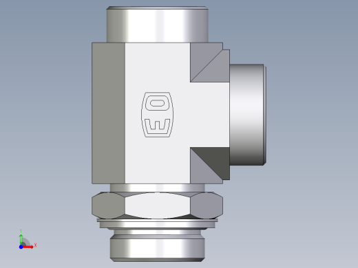 卡套式工业通用硬管接头EO_Adjustable_locknut_run_tee_LEE35LROMDCF前视缩略图