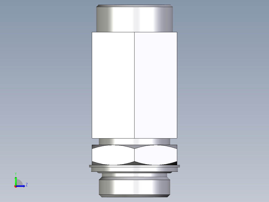 卡套式工业通用硬管接头EO_Adjustable_locknut_run_tee_LEE35LROMDCF左视图