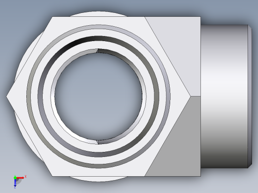 卡套式工业通用硬管接头EO_Adjustable_locknut_run_tee_LEE35LROMDCF俯视缩略图