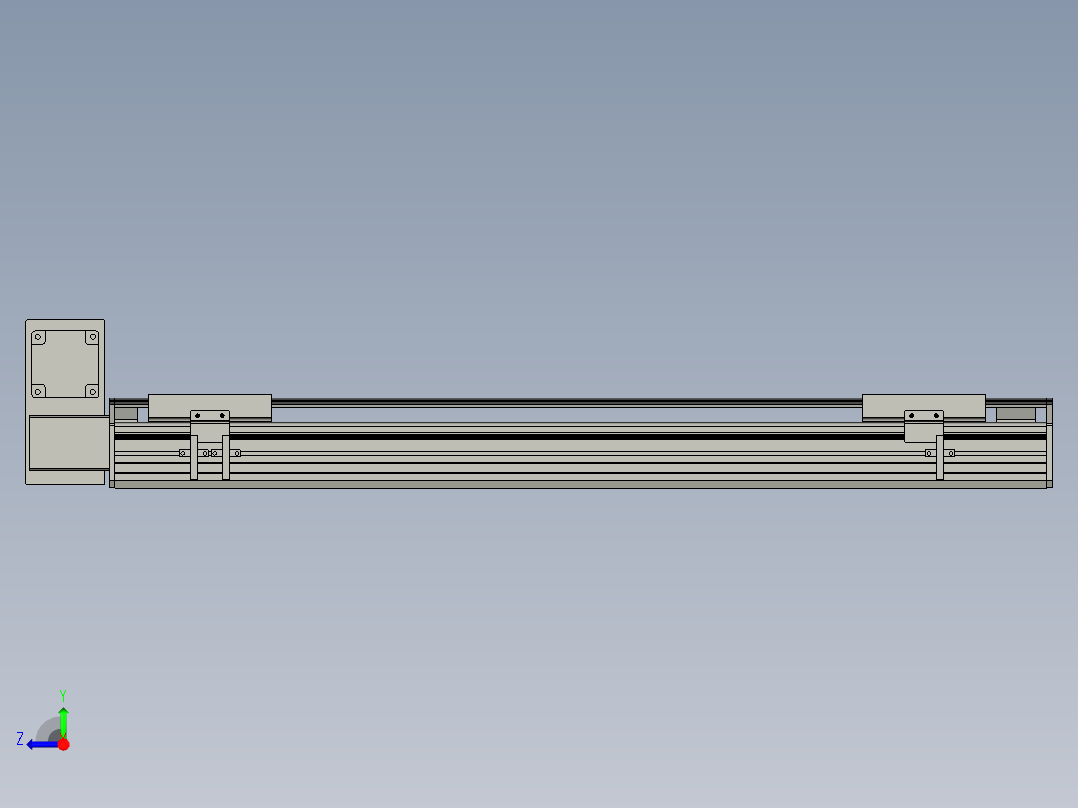直线模组WG-LHB12-S600-LU设计图纸右视图