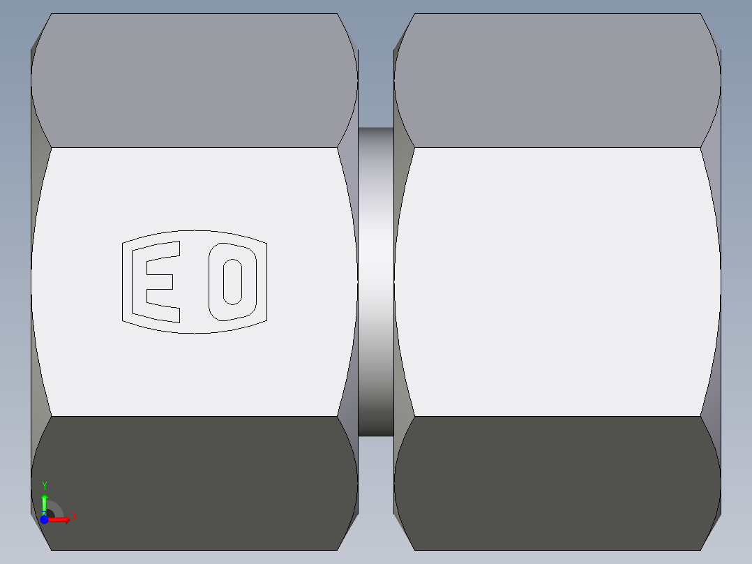 卡套式工业通用硬管接头EO_Swivel_union_GZ15LCF前视图