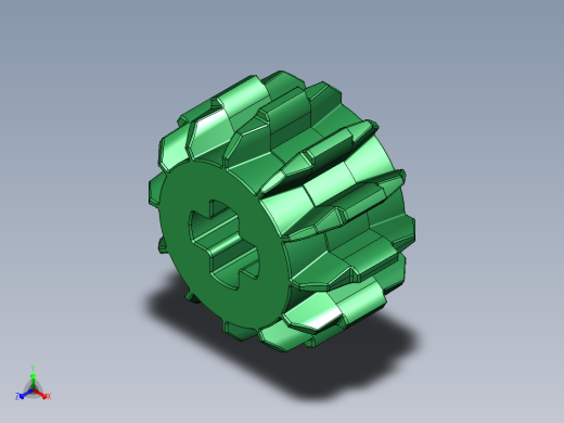 32270 Green Technic Gear 12 Tooth Double Bevel.STEP