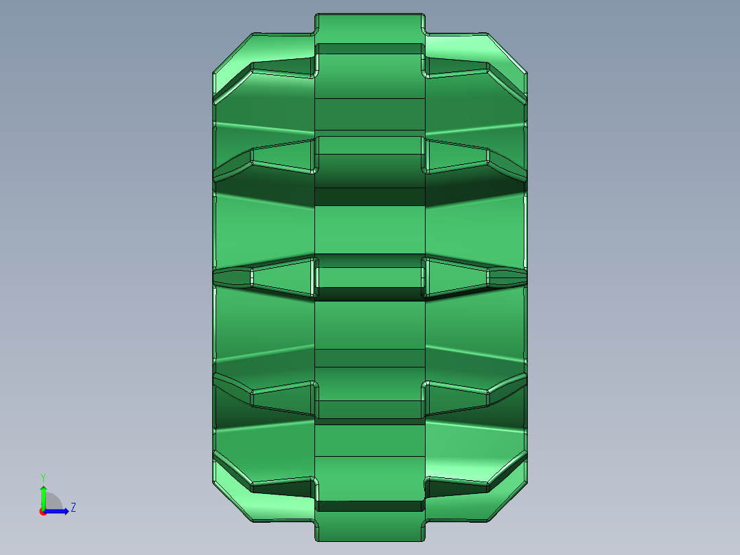 32270 Green Technic Gear 12 Tooth Double Bevel.STEP左视图