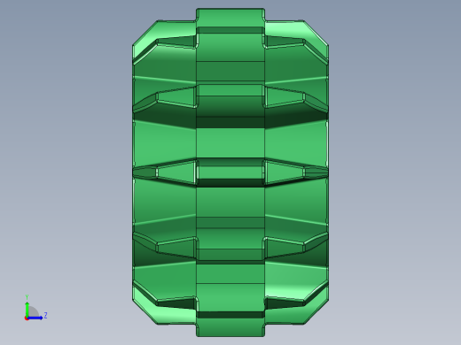 32270 Green Technic Gear 12 Tooth Double Bevel.STEP左视缩略图