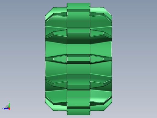 32270 Green Technic Gear 12 Tooth Double Bevel.STEP右视缩略图