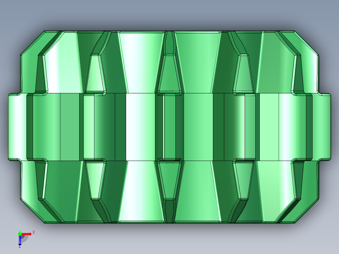32270 Green Technic Gear 12 Tooth Double Bevel.STEP俯视图