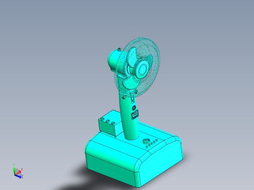 Q134-坐式落地电风扇反求创新设计【三维SolidWorks】