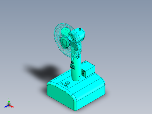 Q134-坐式落地电风扇反求创新设计【三维SolidWorks】正等轴测缩略图