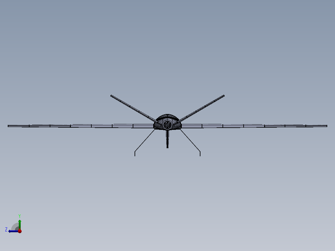 固定翼无人机框架结构右视图