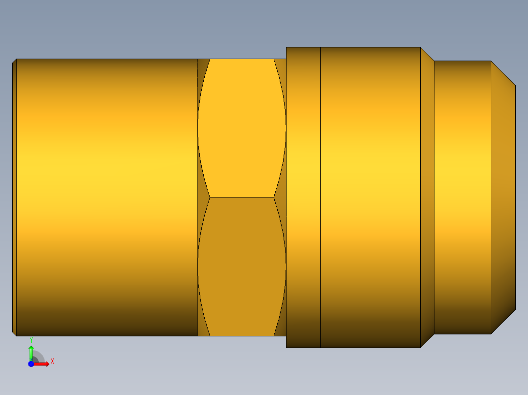 扩口式工业通用硬管接头Flare To Solder 43F-6-10前视图