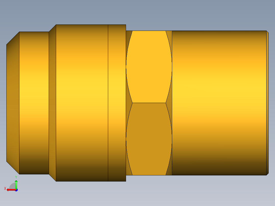 扩口式工业通用硬管接头Flare To Solder 43F-6-10后视图