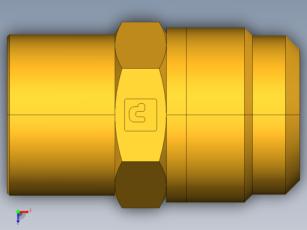 扩口式工业通用硬管接头Flare To Solder 43F-6-10俯视图