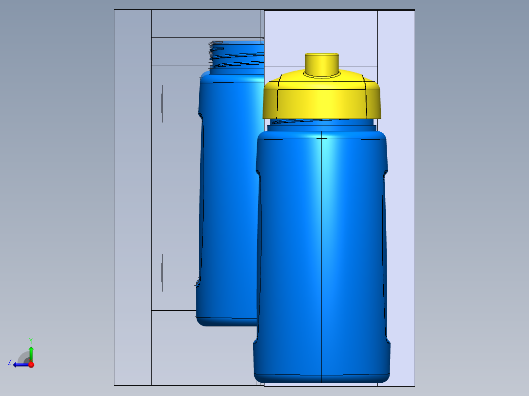 瓶子模具右视图