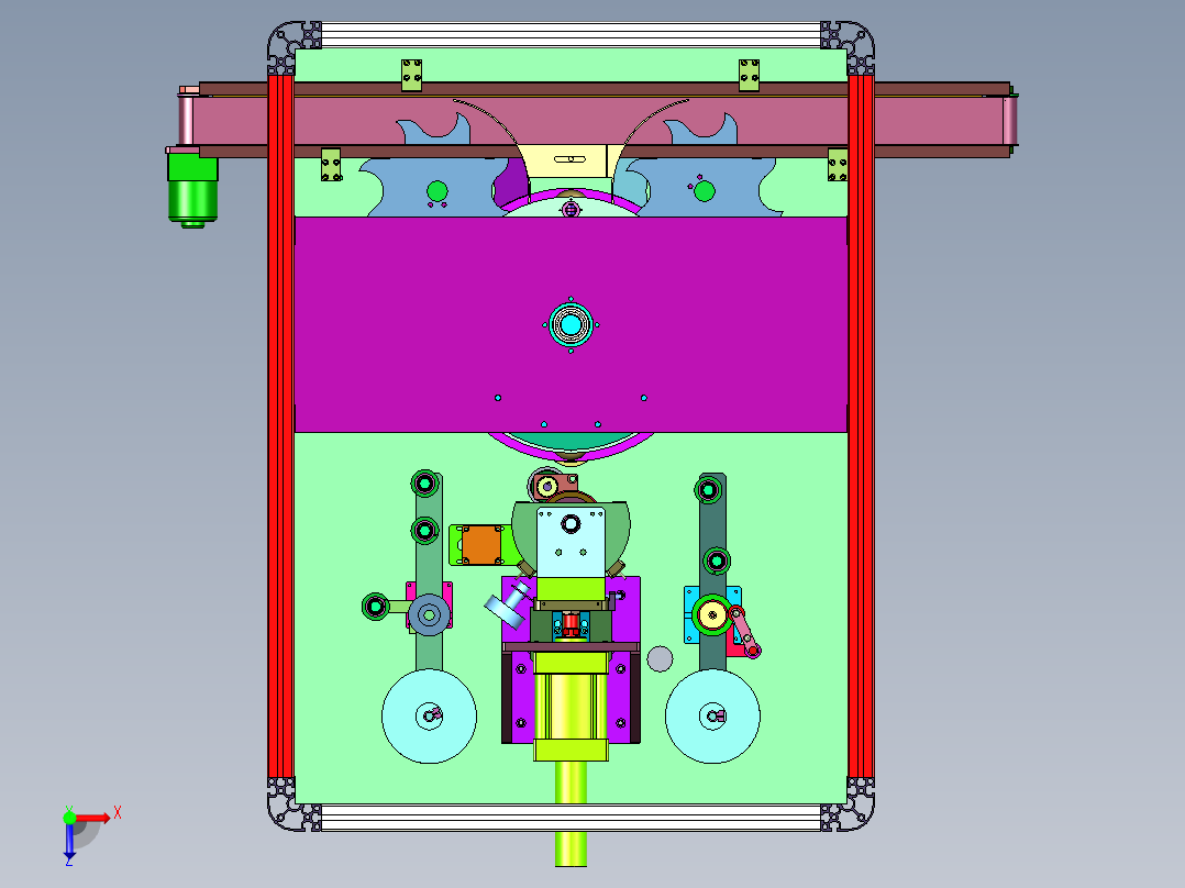 塑料圆管圆瓶印刷机俯视图