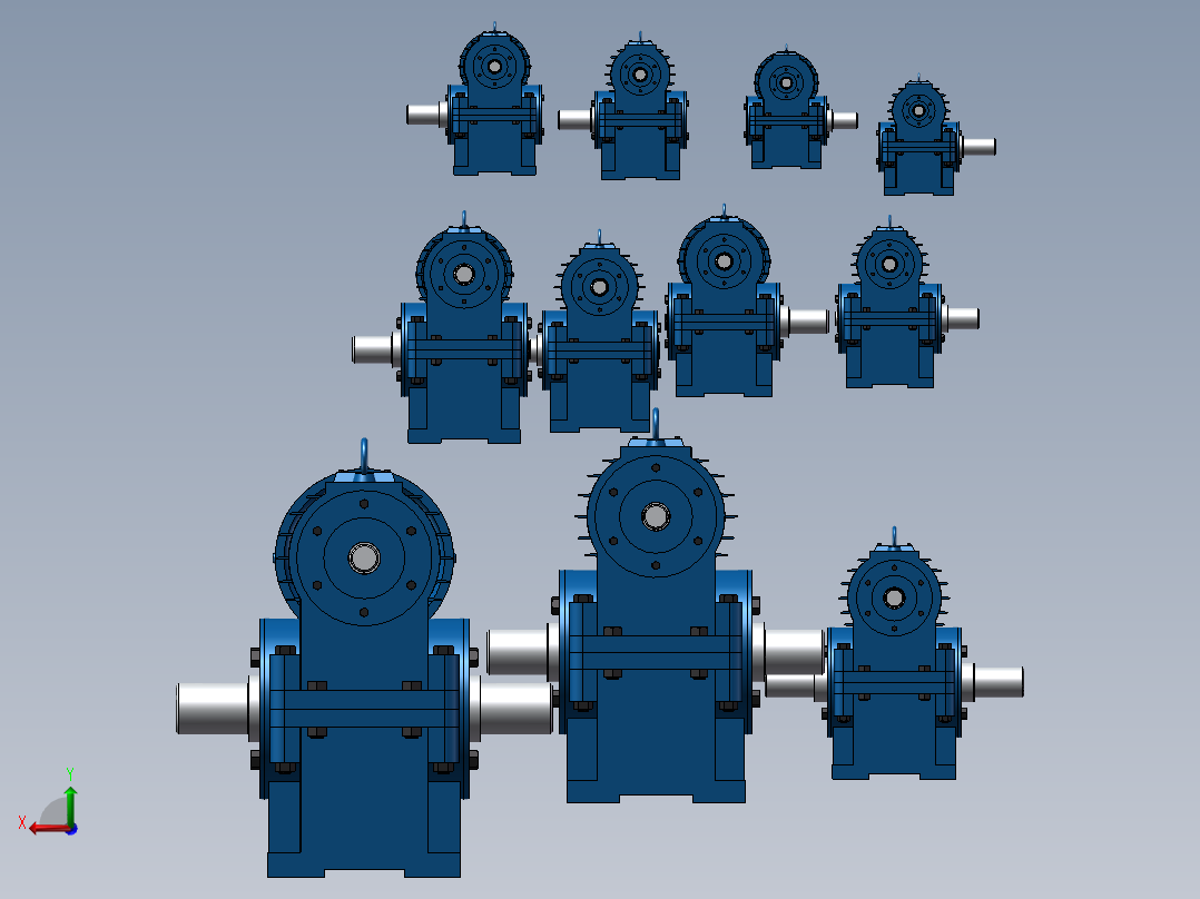 11款WHS圆弧齿圆柱蜗杆减速器模型486637后视图