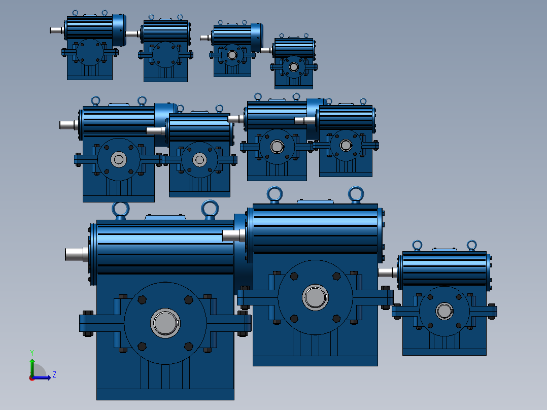 11款WHS圆弧齿圆柱蜗杆减速器模型486637左视图