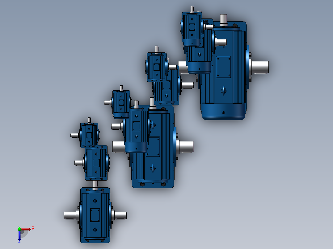 11款WHS圆弧齿圆柱蜗杆减速器模型486637俯视图