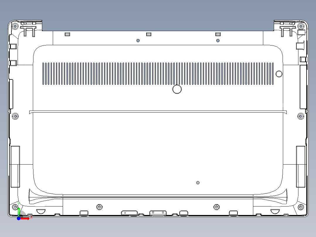 笔记本D壳侧铣外形带程序模型前视图