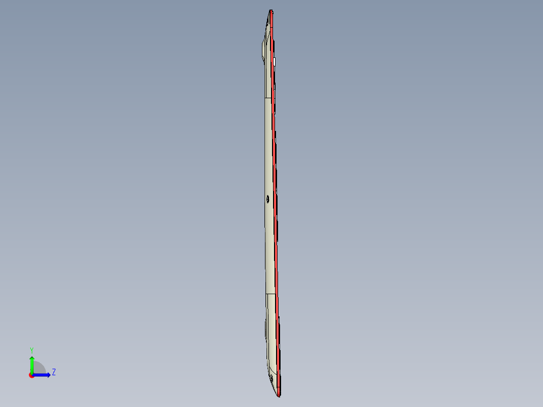 笔记本D壳侧铣外形带程序模型左视图