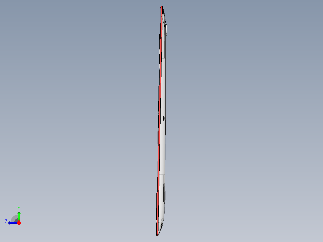 笔记本D壳侧铣外形带程序模型右视图