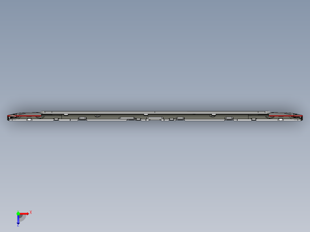 笔记本D壳侧铣外形带程序模型俯视图