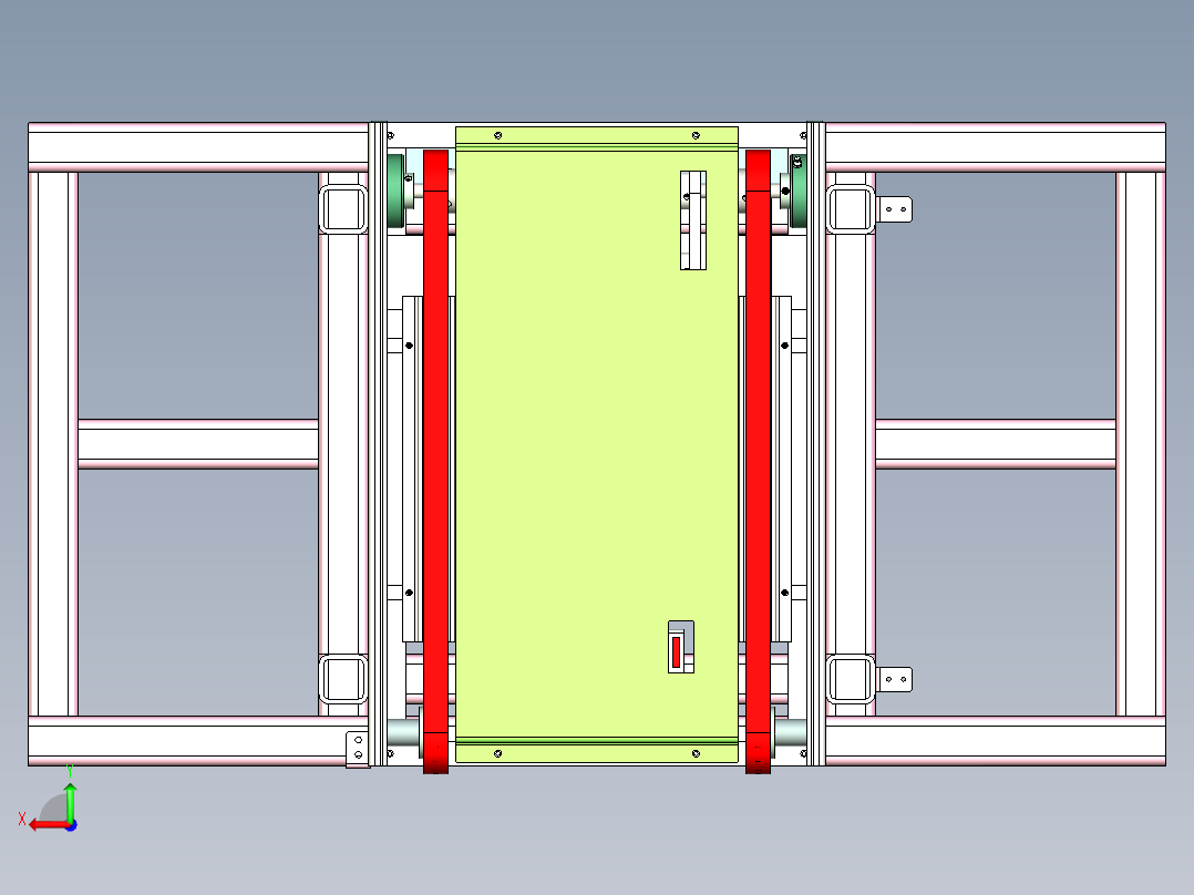 小型双层倍速输送线设计后视图