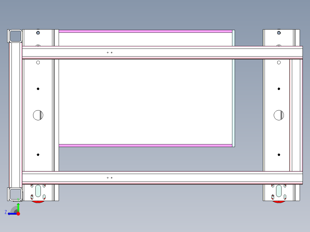 小型双层倍速输送线设计右视图