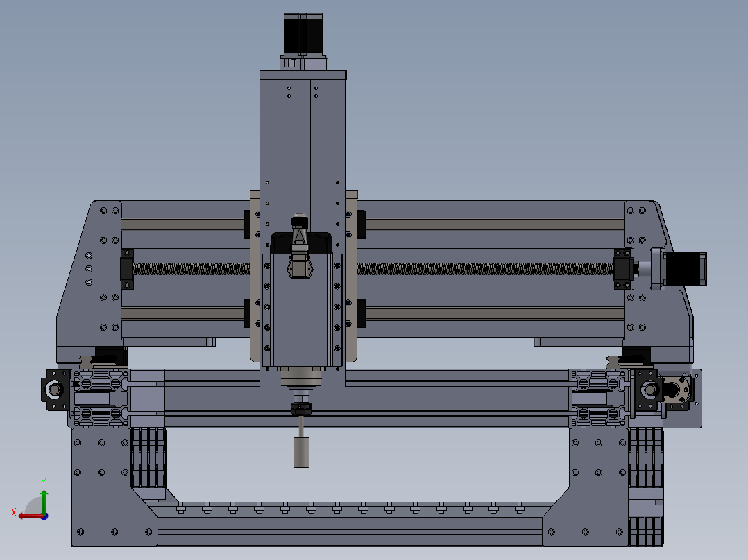铣床、DIY数控龙门铣床后视图