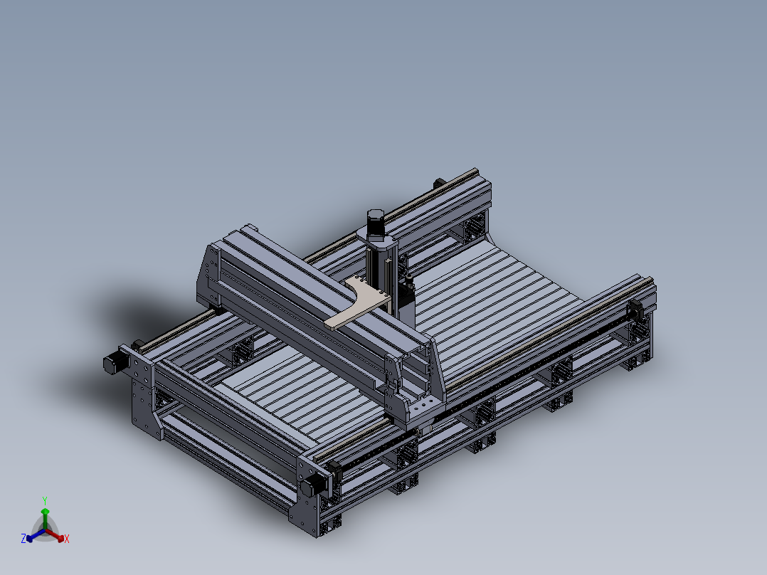 铣床、DIY数控龙门铣床正等轴测图