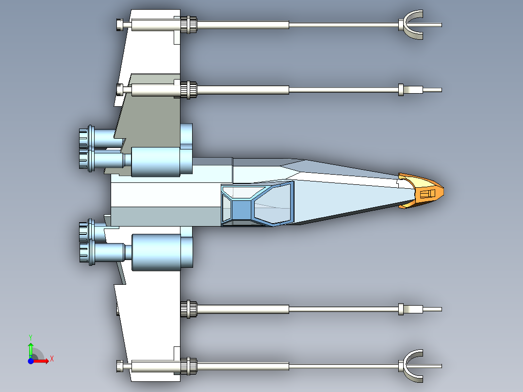 A2004204-星球大战“X翼星际战斗机”宇宙飞船前视图