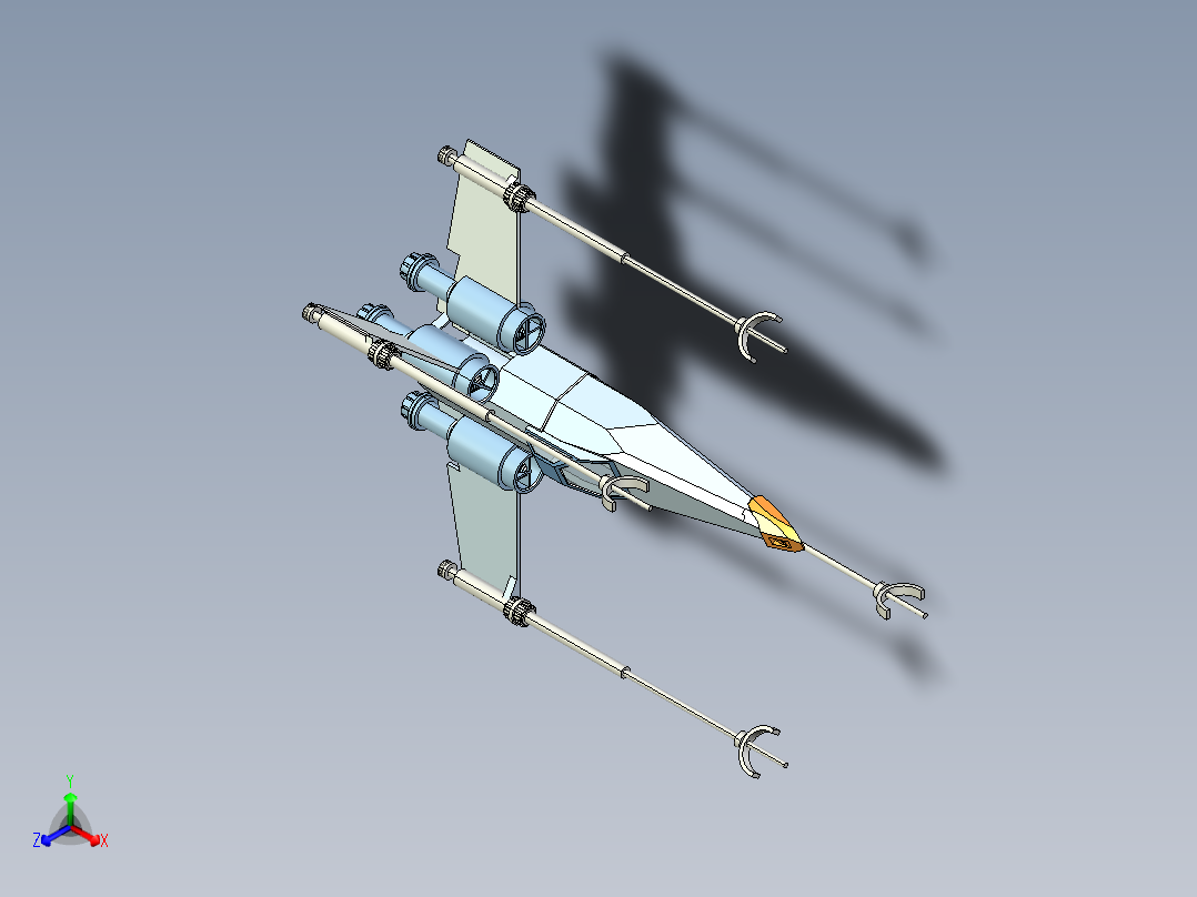 A2004204-星球大战“X翼星际战斗机”宇宙飞船正等轴测图