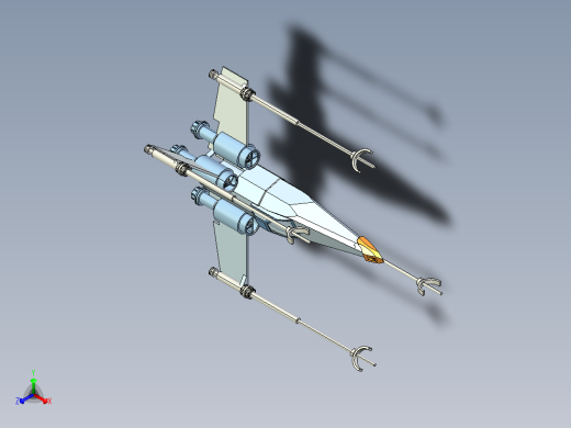 A2004204-星球大战“X翼星际战斗机”宇宙飞船正等轴测缩略图