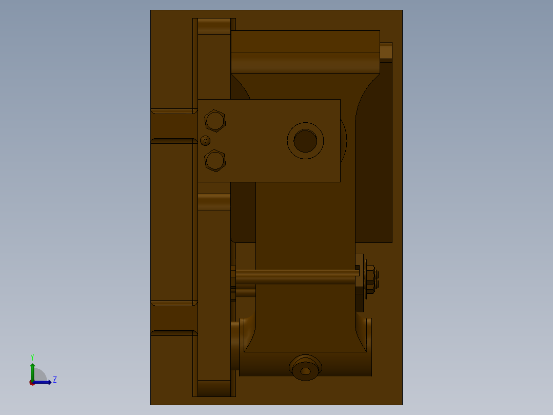 尾座体（支架B）加工工艺及钻斜面φ14孔夹具设计【含三维solidworks】【方案2.】左视图