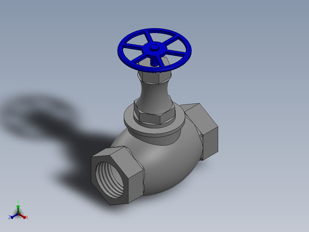 截止阀正等轴测图