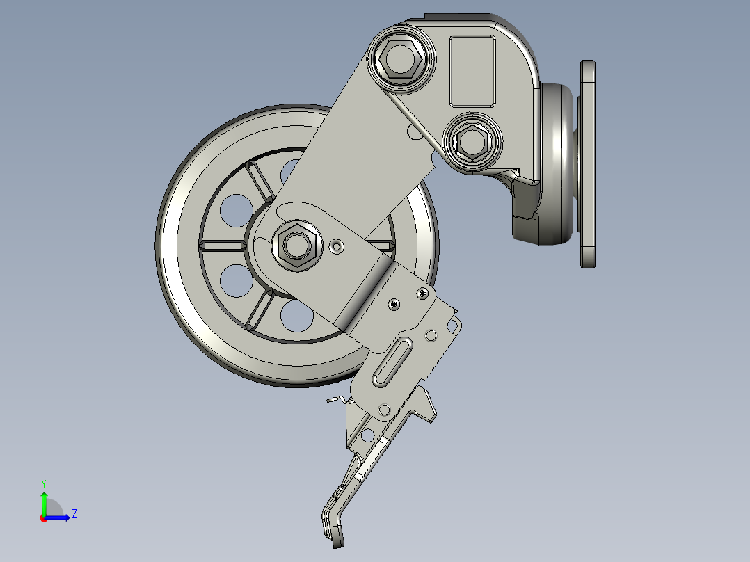 GDS-130-BSF脚轮左视图