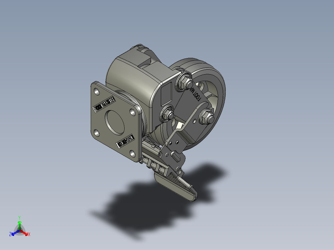 GDS-130-BSF脚轮正等轴测图
