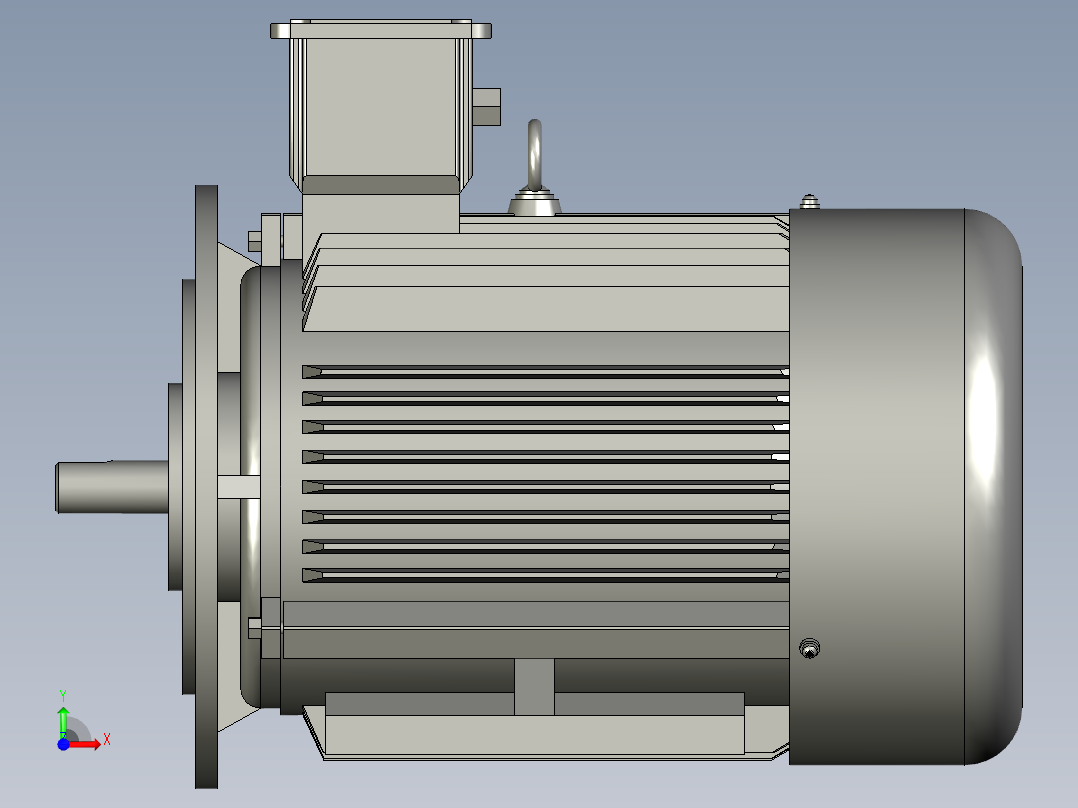 机座不带底脚端盖有凸缘(TK)71M(成品)前视图
