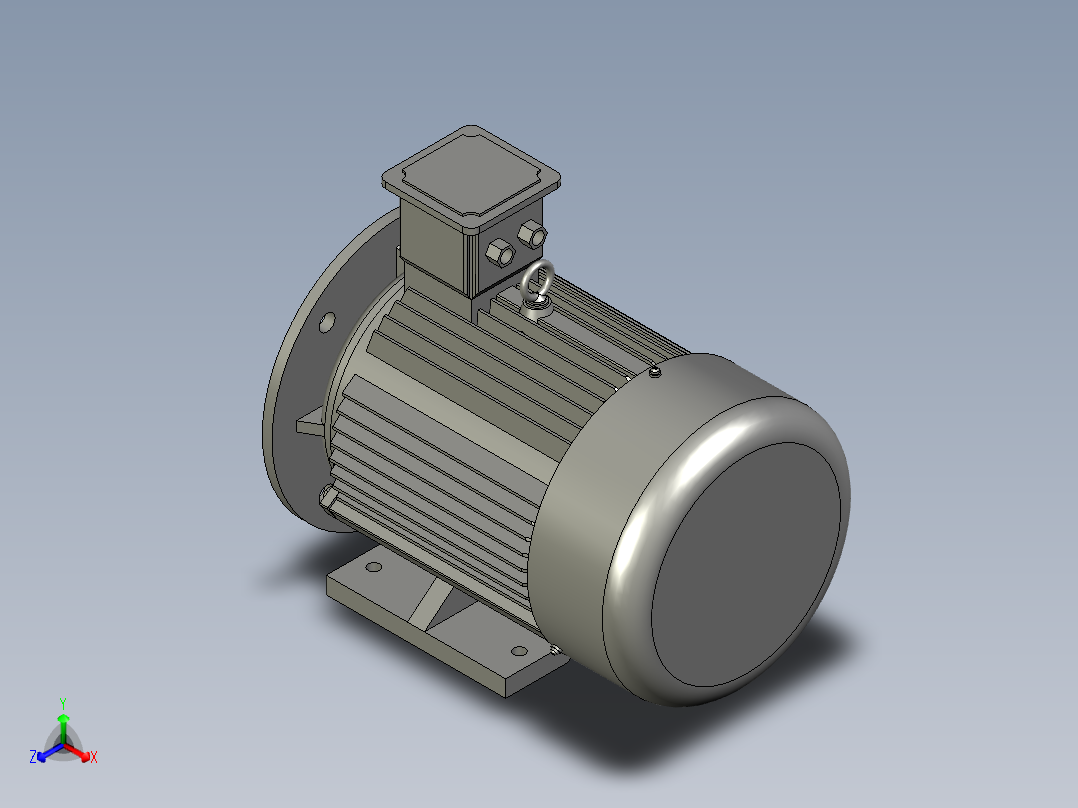机座不带底脚端盖有凸缘(TK)71M(成品)正等轴测图