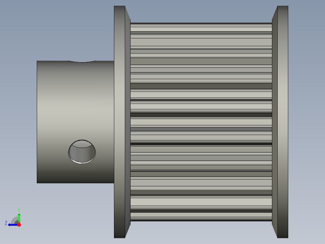 LE-T5-B轻载传动一般同步带轮AW20T5200-B-N10右视图