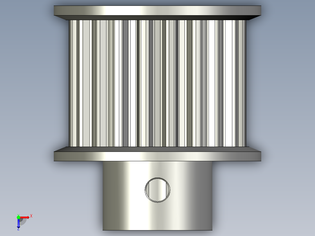 LE-T5-B轻载传动一般同步带轮AW20T5200-B-N10俯视图