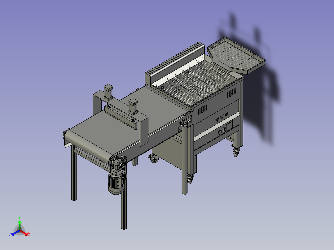 休闲食品油炸流水线主视图