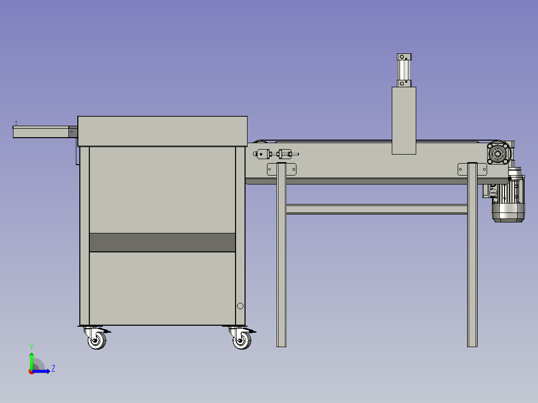 休闲食品油炸流水线左视图