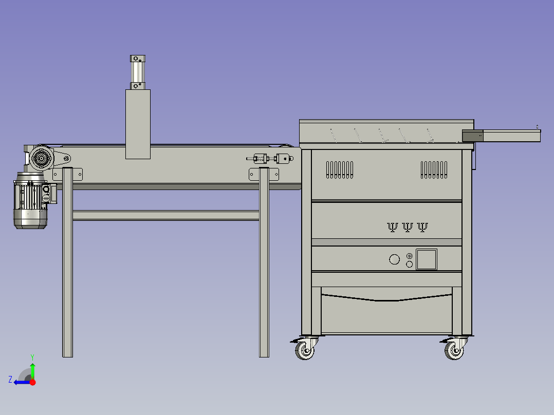 休闲食品油炸流水线右视图