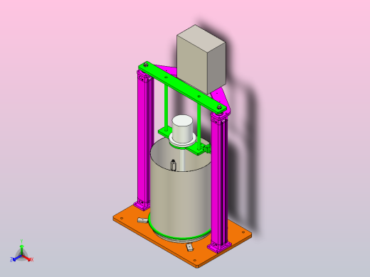 双立柱油脂加注机3D图纸泵体模型