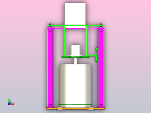双立柱油脂加注机3D图纸泵体模型前视缩略图