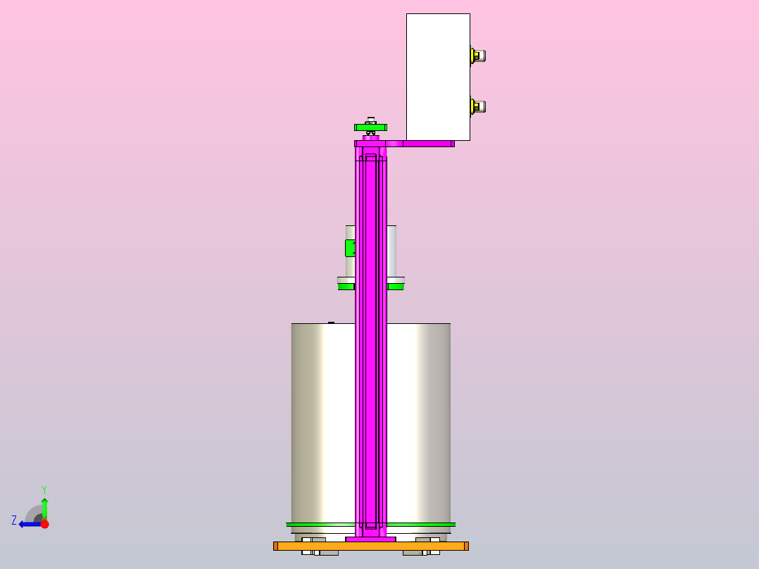 双立柱油脂加注机3D图纸泵体模型右视图