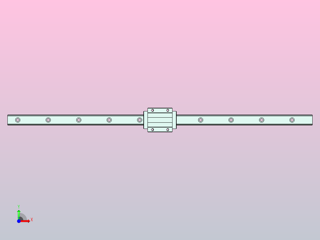 TRS20FS-XN低组装法兰型TRS-F直线导轨前视图