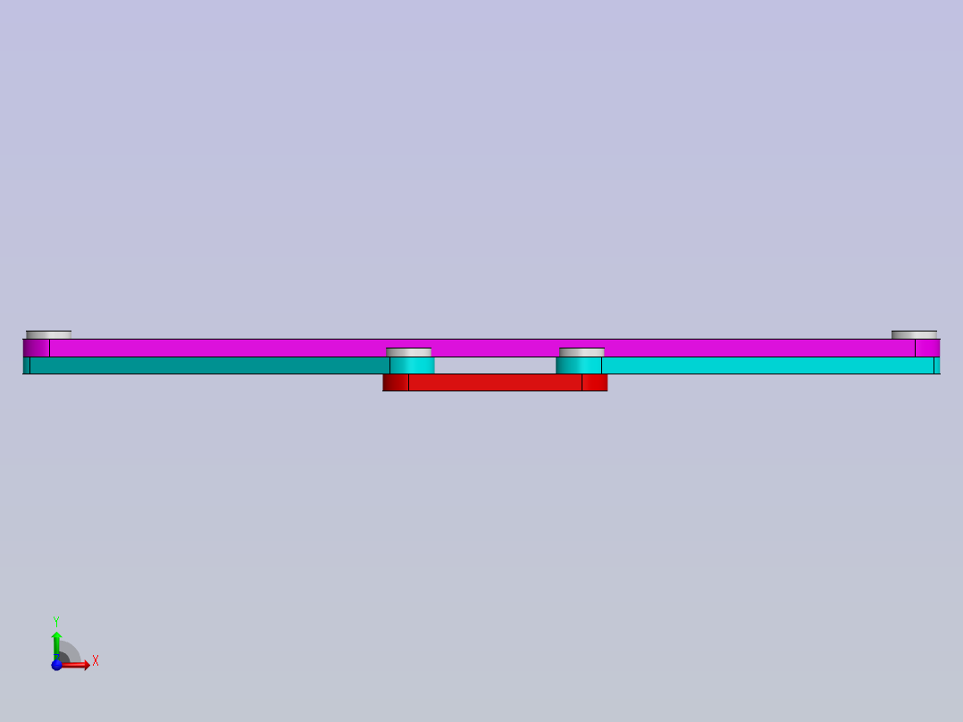 相邻的双等距曲柄前视图