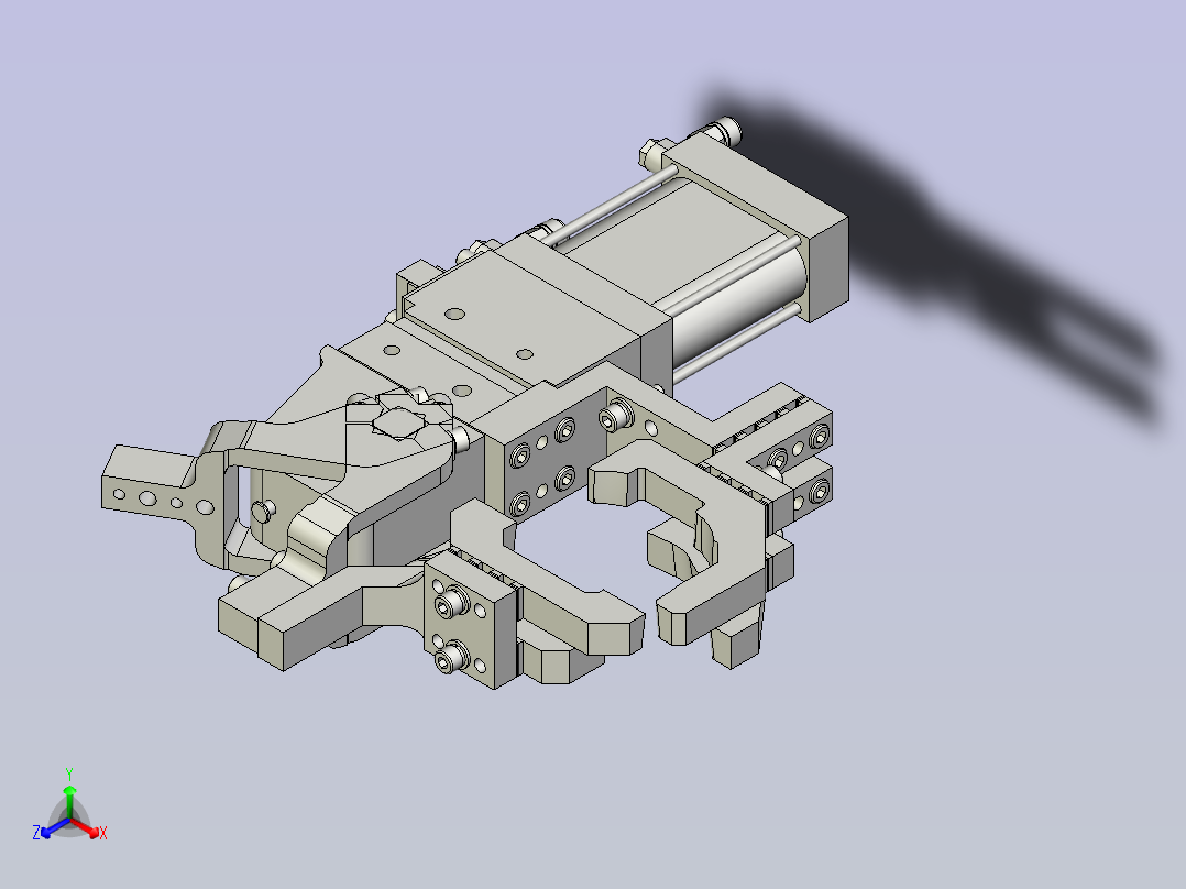 一体式夹紧器标准单元3D模型主视图
